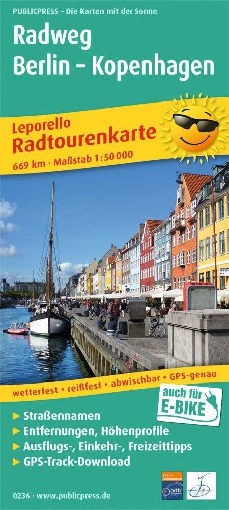 Cycle Path Berlin - Copenhagen: Leporello Radtourenkarte mit Ausflugszielen, Einkehr- und Freizeittipps, wetterfest, reißfest, abwischbar, GPS-genau. 1:50000
