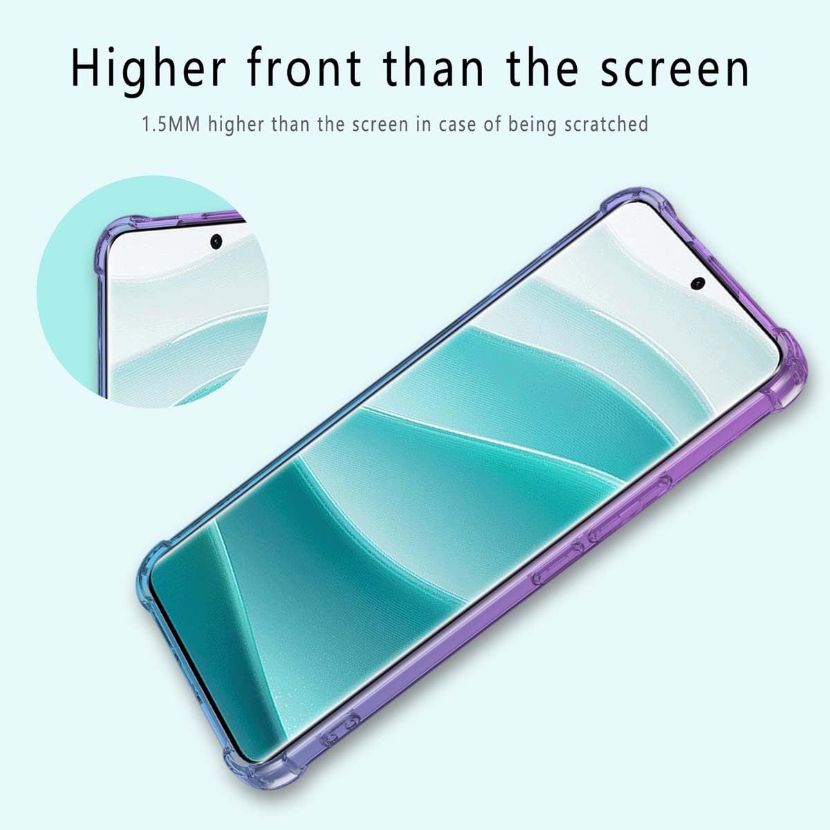 GOKEN Cover Per Xiaomi 14: Silicone TPU Morbido, Effetto Gradiente Rosa/Viola, Antiscivolo E Antiurto - 2