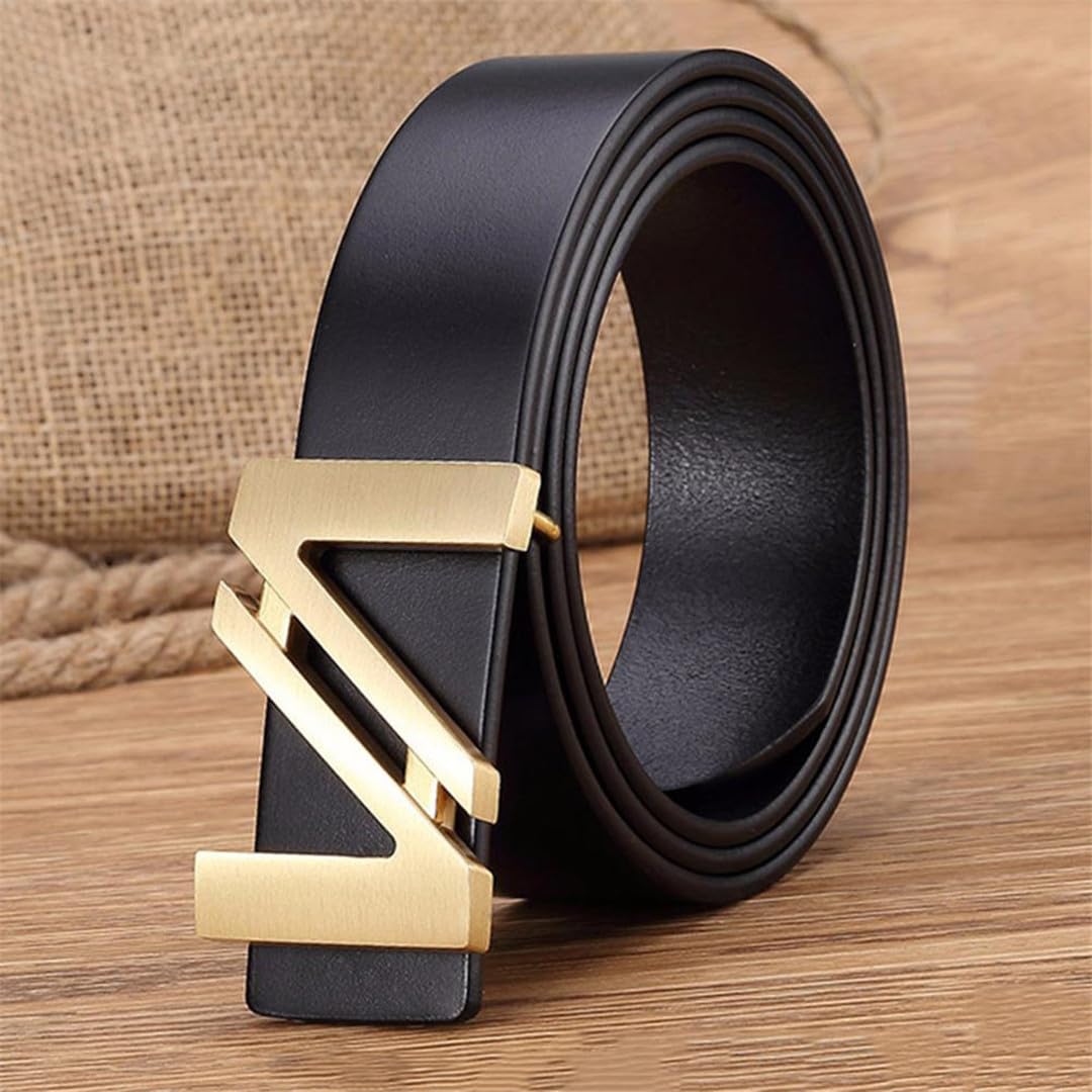 Cinturón liso del cuero genuino sólido de las correas del metal de la hebilla para la moda de los hombres