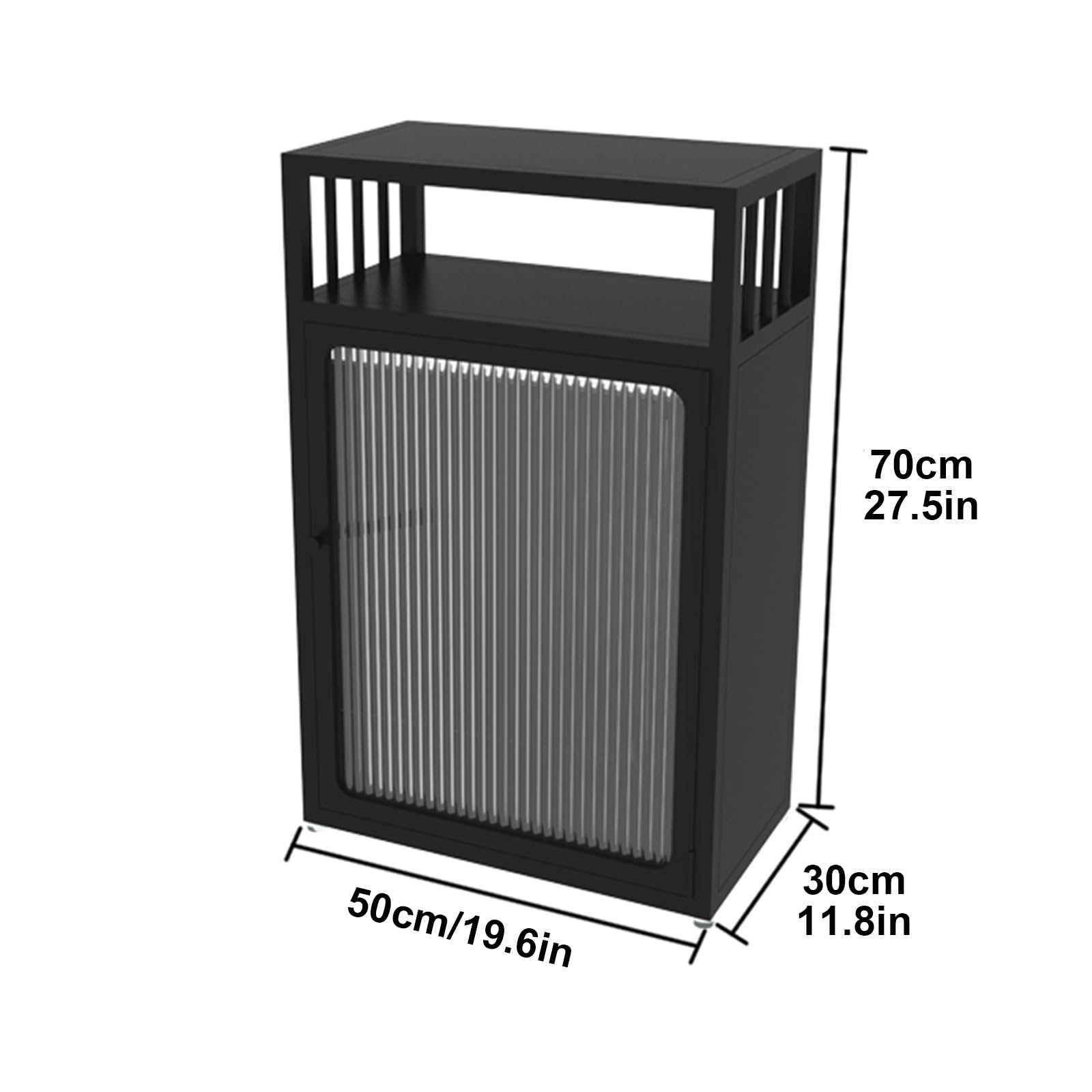 Szafka pod Akwarium, Metalowa Rama pod Akwarium z Szafką do Przechowywania, Stojak na Akwarium dla Gadów, Ciężki Metalowy Stojak na Terrarium, Udźwig 300 kg, Kolor Czarny(50x30cm/19.6x11.8in)