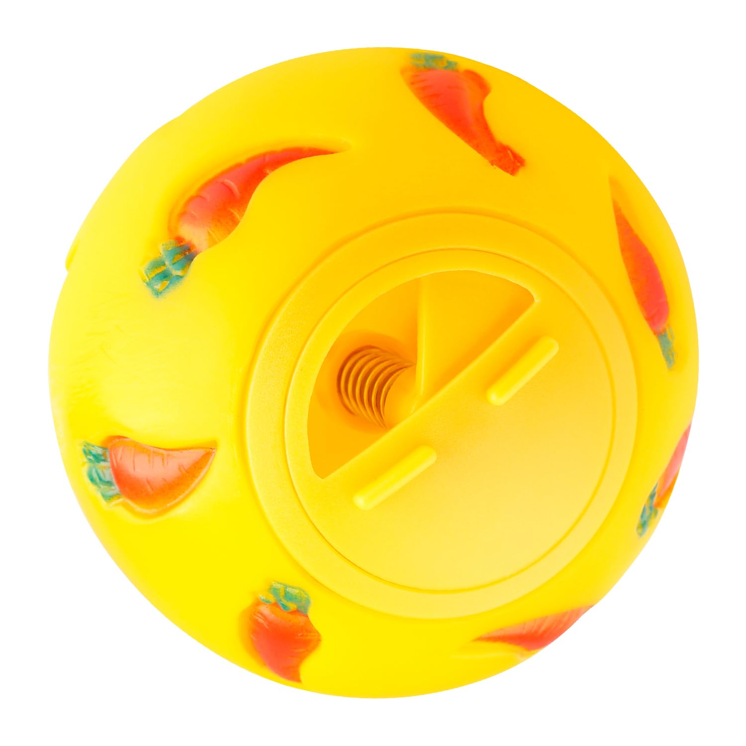 Luckious Pet Treat Dispensing Ball Toy – Adjustable Slow Feeder for Small Animals,Ideal for Guinea Pigs,Rabbits, and Hamsters – Easy to Clean,Yellow