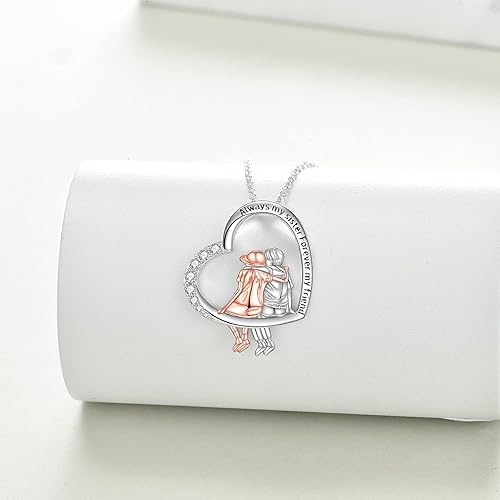 Miniatura 3 de WINNICACA Regalos para hermana de hermanashermanos collares de plata de ley 925 para hermanas, hermano a hermana, cumpleaños, joyería de corazón