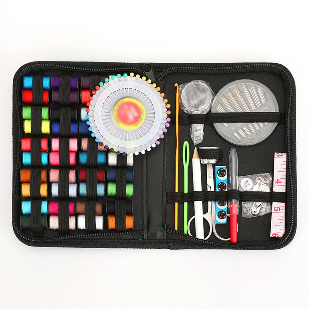 Kit de costura – Juego completo de cajas de costura a mano con herramientas esenciales para reparaciones de telas y proyectos de manualidades
