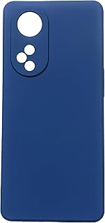 جراب خلفي من السيليكون السائل البولي يوريثين الحراري لموبايل اوبو رينو 8T 5G مع واقي للكاميرا وممتص للصدمات وبطانة داخلية كحلي