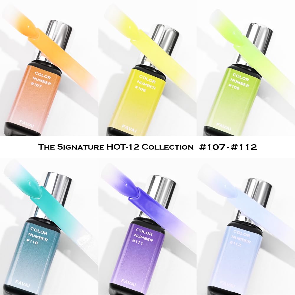FAVAI 12 Colori Smalto Gel Aerografo - Collezione Primavera Estate 12*10ml