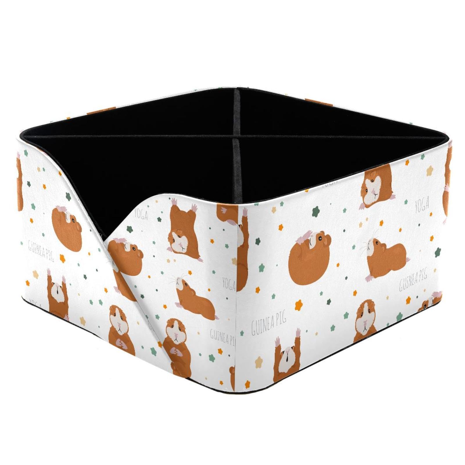 KengjuTesu Guinea Pig Yoga Poses Desktop Organizer Pen Holder, Rectangular Pencil Cup for Office, Study and Makeup Stations