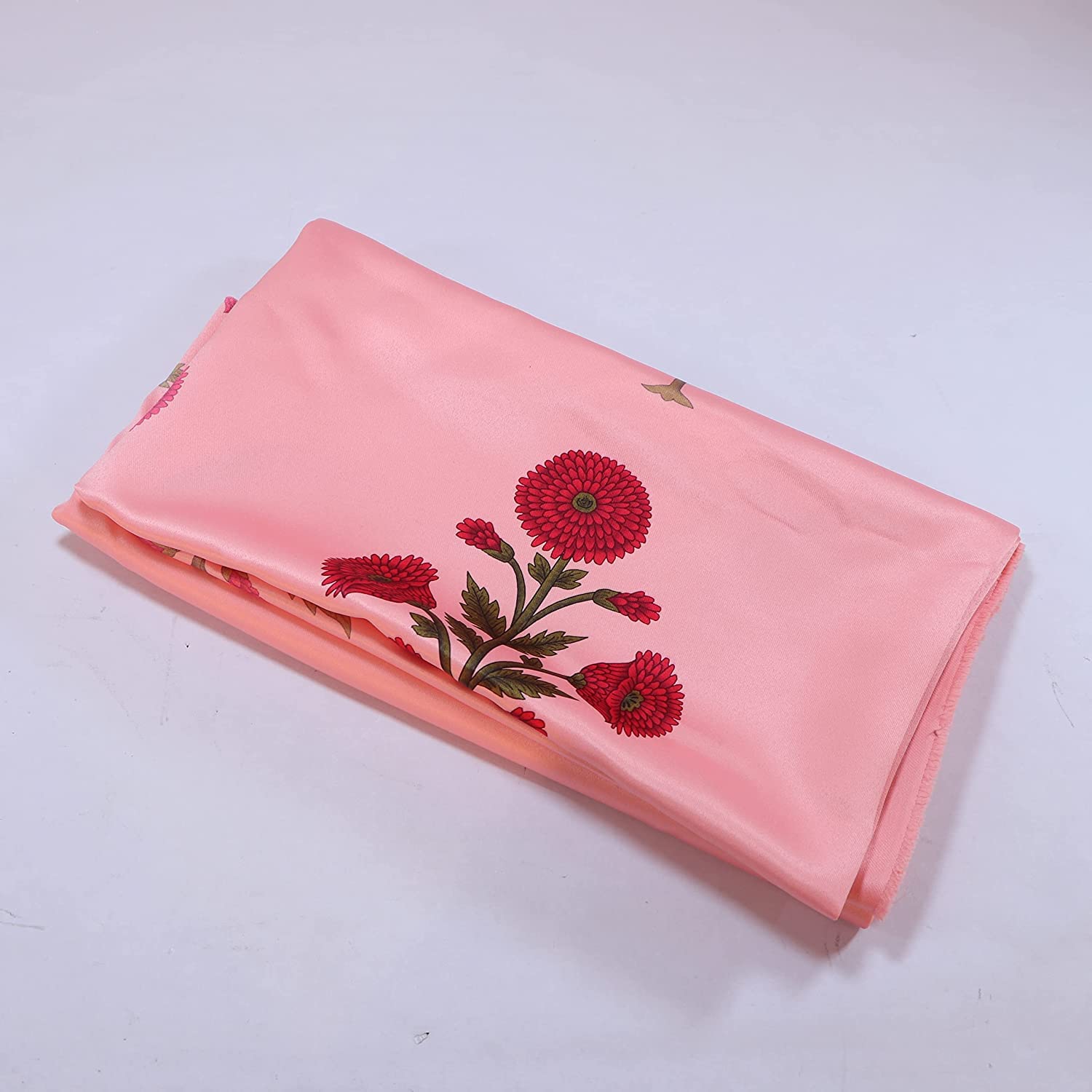 FAINLIST Velvet Finish Polyester Fabric Decorative Soft Rich Cloth Digitally Printed Floral Print for Sofa, Furnishing, Upholstery, Curtains, Cushions and Craft Washable Cloth design-51-54" (3 Meter)