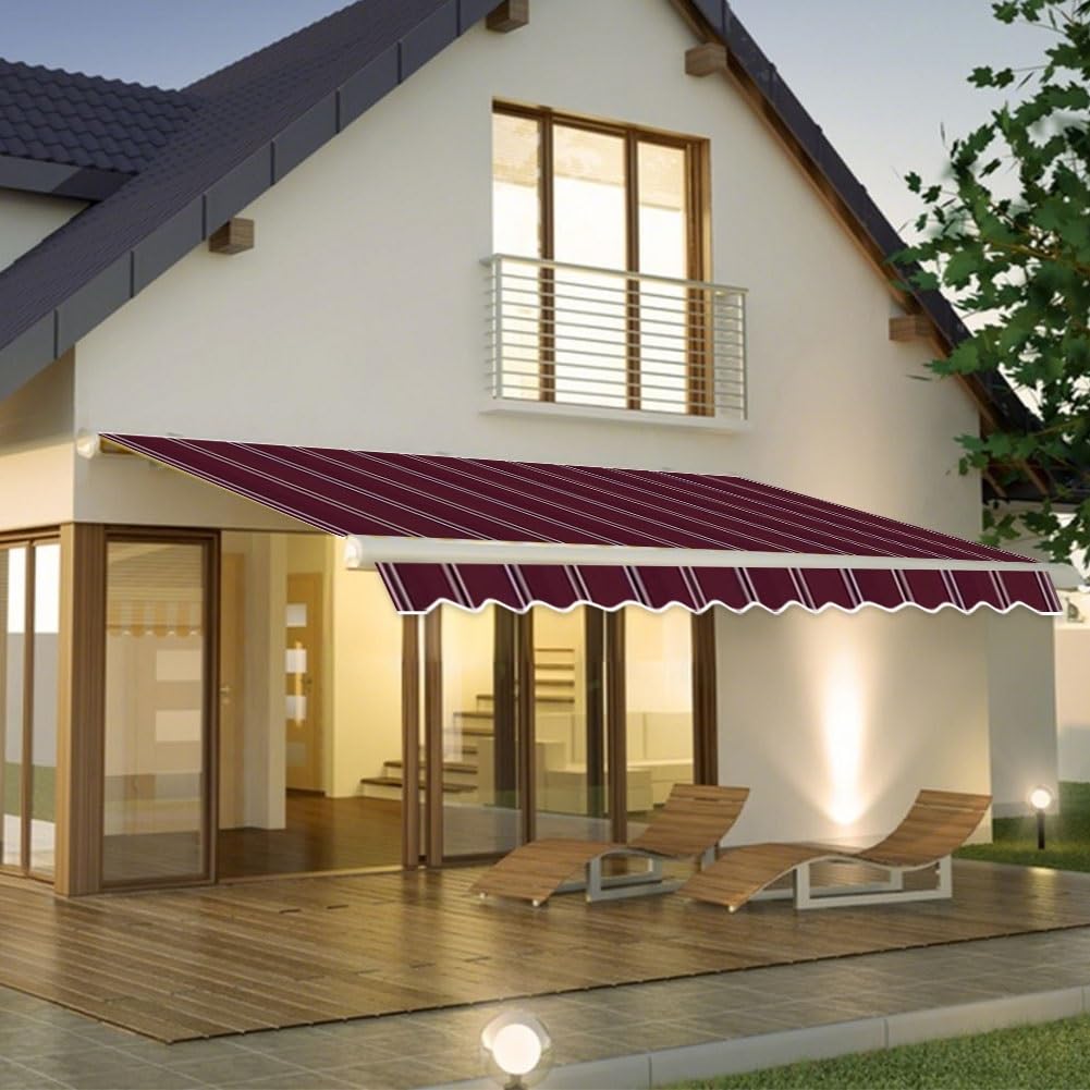 Markiza premium na patio – zapasowa tkanina od 2 m do 4,9 m, do ogrodu, na balkon, odporna na warunki atmosferyczne, czerwona tkanina (4,5 x 1,5 m)