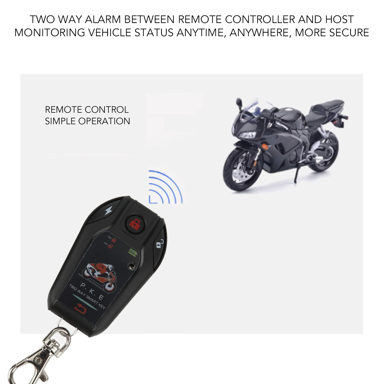 Système D'Alarme de Moto, Démarrage à Distance Antivol Fort de 125 DB avec Alarme Bidirectionnelle, étanche pour Scooter ATV