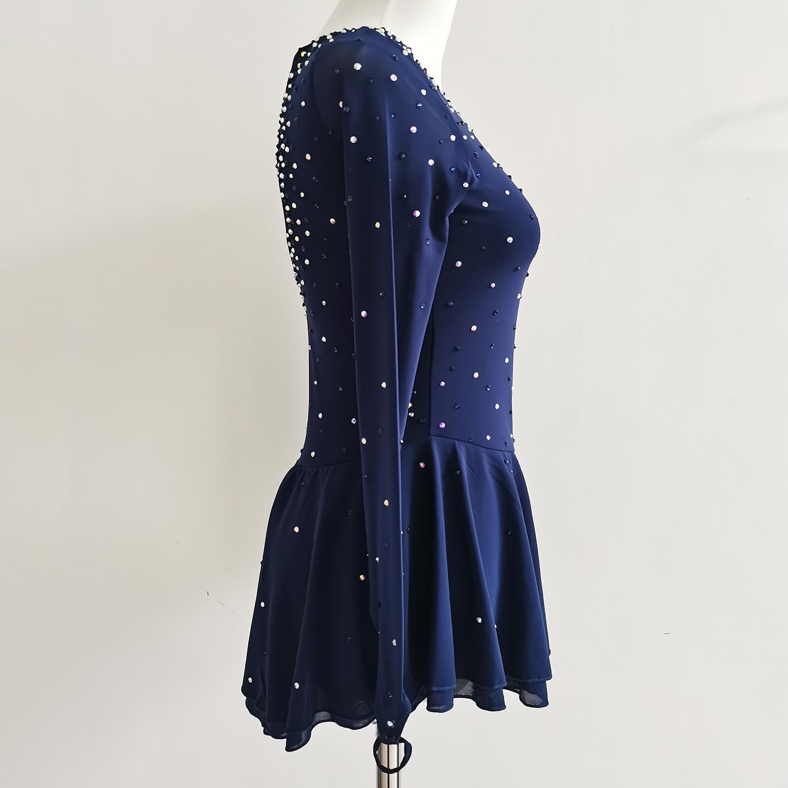 LIUHUO Marineblaues Eiskunstlauf-Kleid für Mädchen, Kinder und Erwachsene, Wettkampf-Performance