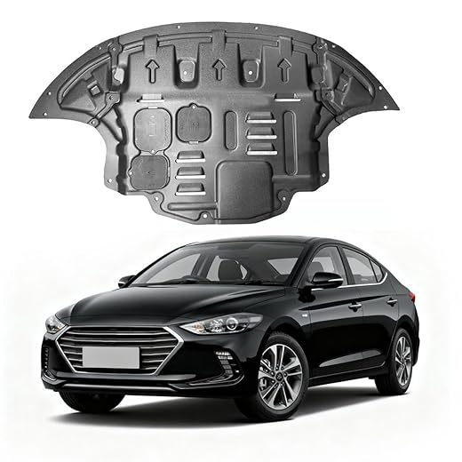 Front Engine Splash Shield Fit for Hyundai Elantra 2017 2018 2019 2020 Skid Plate Suitable for Elantra Engine Guard Cover Mud Flaps Directly Replace Original One Black