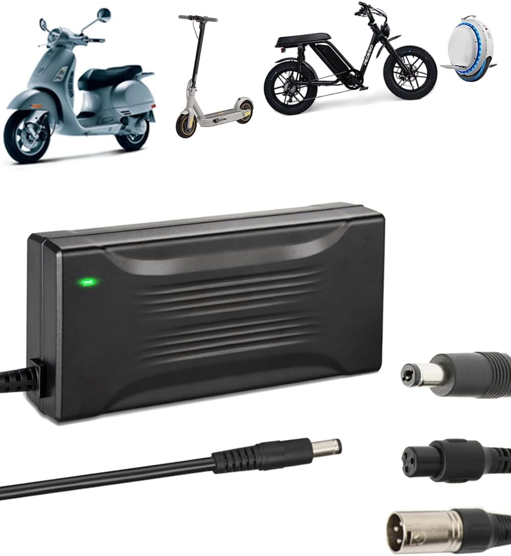 UL Listed 54.6V 4A Fast Charger Replacement for 13S 48V Lithium Battery Pack, Power Supply Adapter with 4 Plugs, 3- Pin XLR Connector for Electric Wheelchair, Pride Mobility, Jazz Power Chair