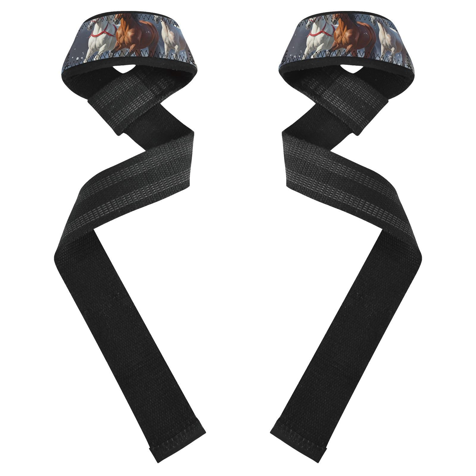 STAYTOP Running Horse Wrist Straps for Weightlifting,Lifting Straps with Neoprene Cushioned Wrist Padded and Anti-Skid Silicone for Strength Training,Bodybuilding,Deadlifting