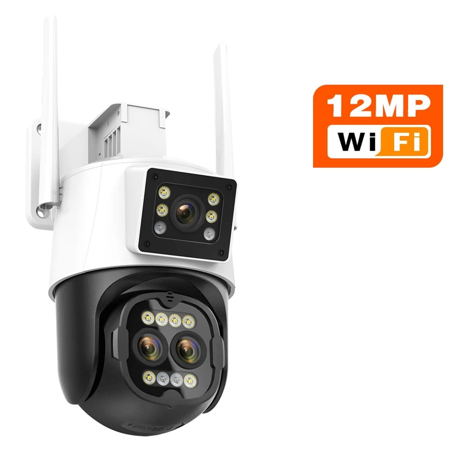Telecamera Esterno Telecamera a doppio schermo Impermeabile Securiy Protectio 8MP 4K Video sorveglianza wireless for rilevamento umano esterno(6K 12MP NO Card)