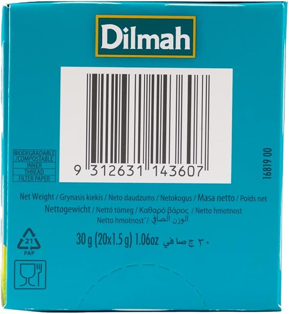 Dilmah Moroccan Mint Green Tea, 20 Tea Bags, Single Origin Ceylon with natural mint, Light and Refreshing, ethically produced by the Sri Lankan family company that founded it