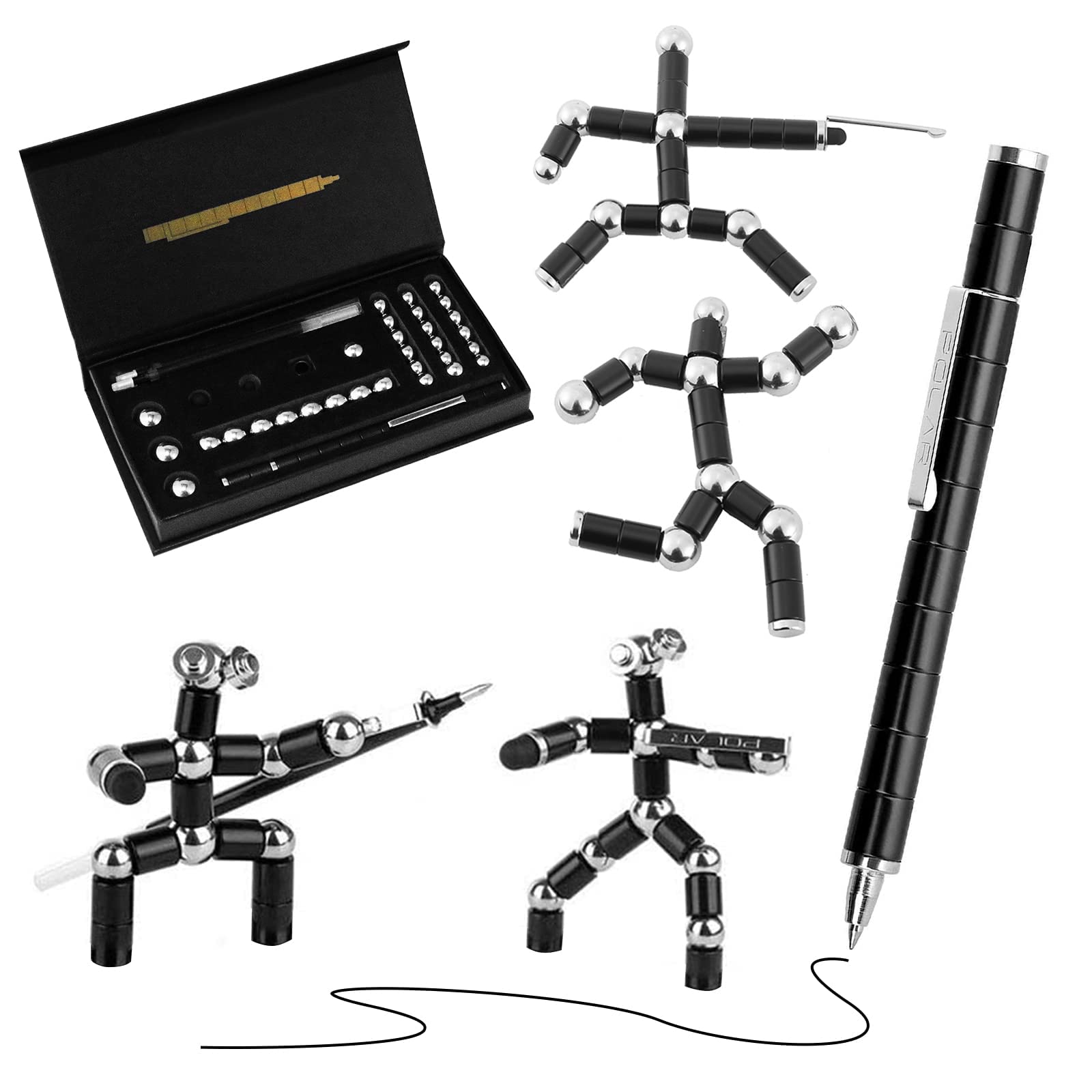 Fidget Toys,Cool Gadgets,Fidget Pen Decompression Magnetic Fidget Toy Pen for ADHD Autism Fidget Pen, Fidget Pens for Adults Teens and Kids (Black)