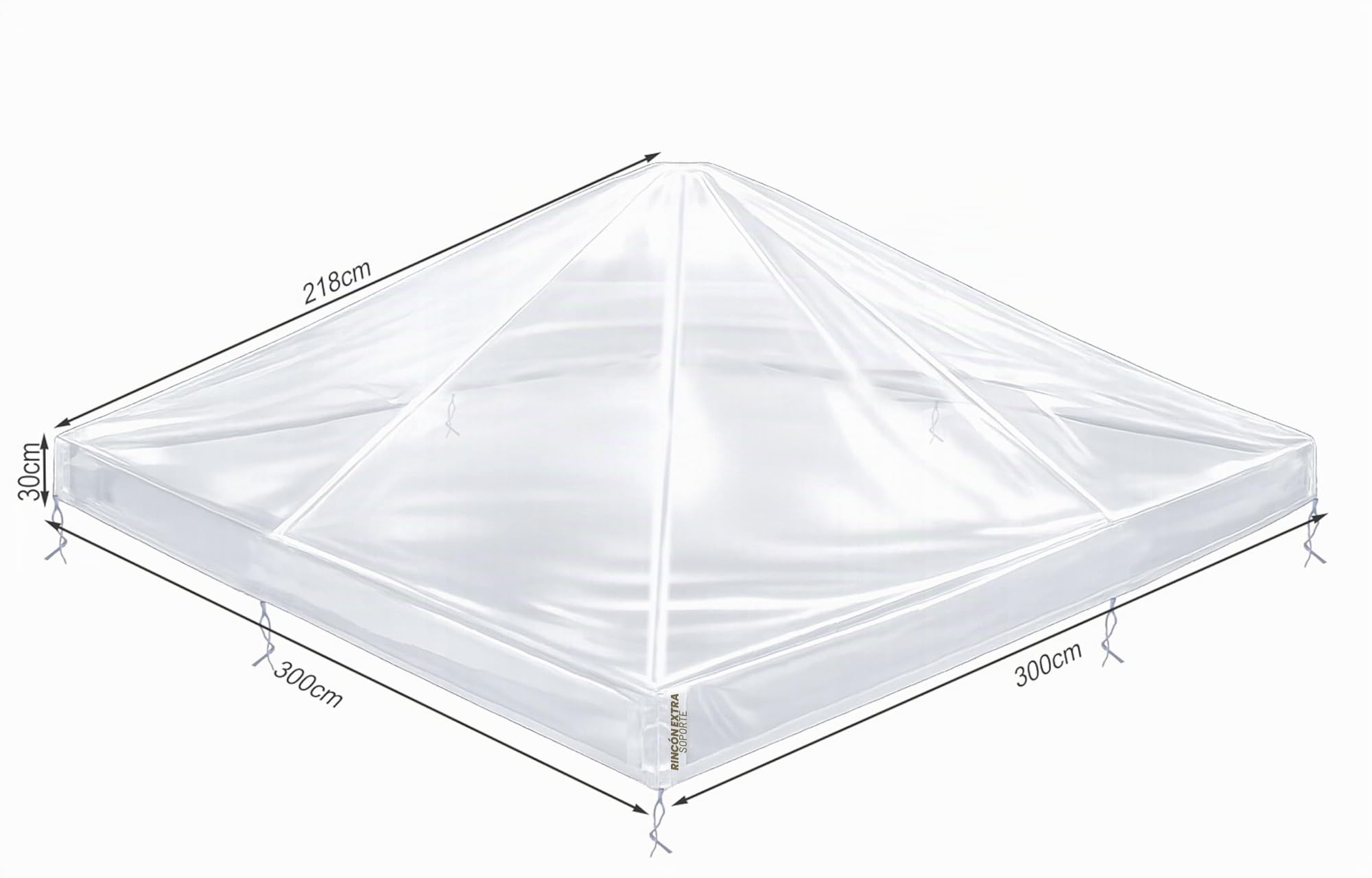 QUICK STAR Gazebo Cubierta Protectora Pavillon 3 x 3 m Impermeable Transparente Protección contra la Intemperie