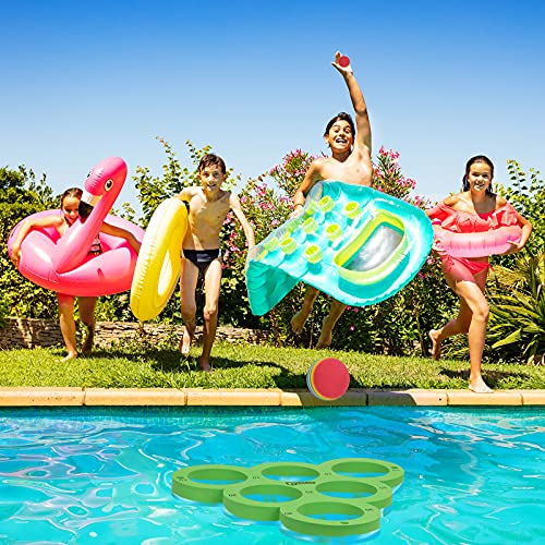 Sevenq Pool Toys Ring Toss Game, Floating Foam Ring Toy With Balls And Rings, Swimming Pool Games For Adults And Family, 22Pcs Outdoor Games Party Pool Toys For Kids (Green) #TOP4