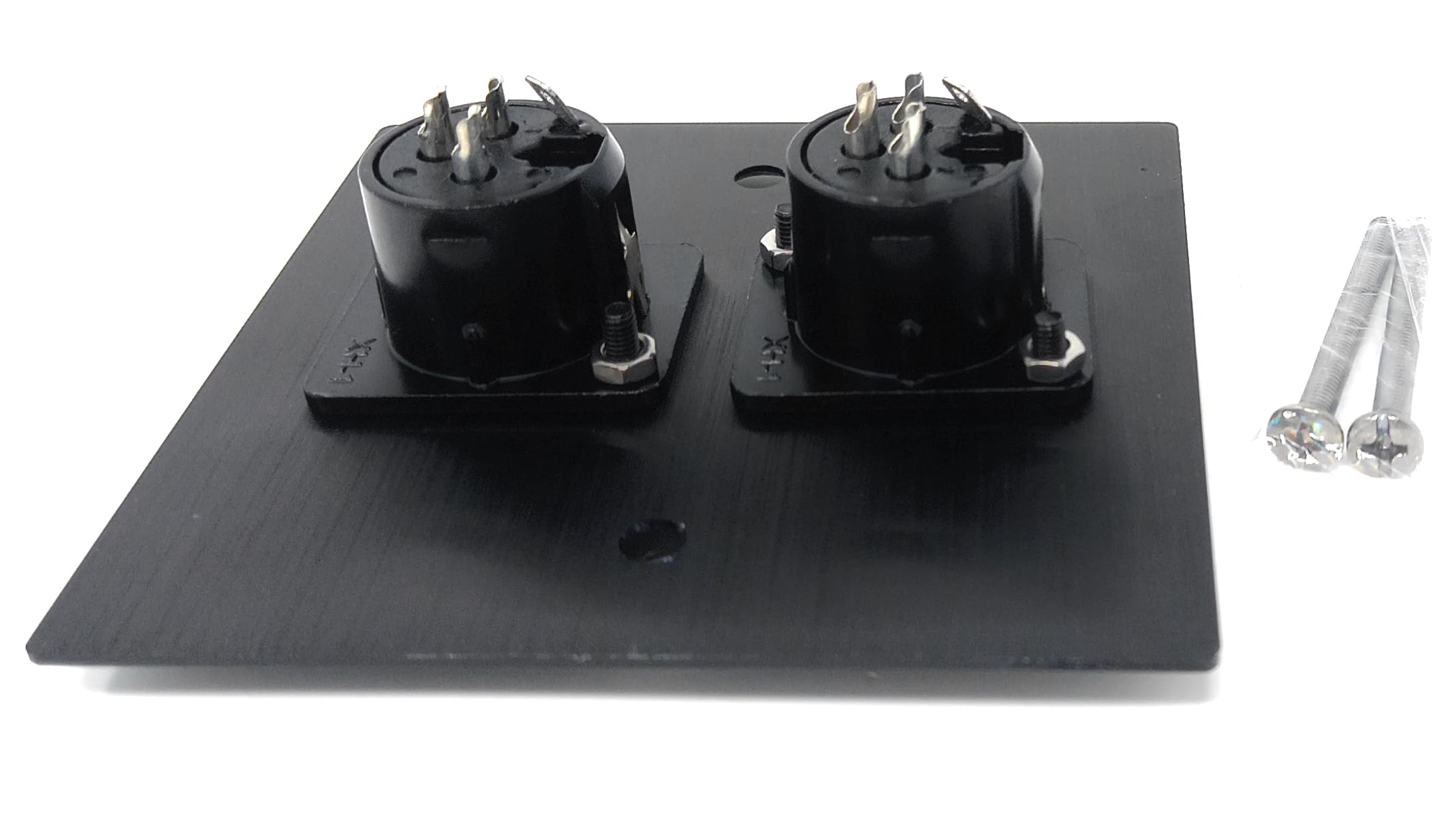 Placa frontal de pared de aluminio cepillado de 3 pines XLR hembra serie D, placa de metal duradera para conexiones de audio, amplificador, micrófono, mezclador y altavoz