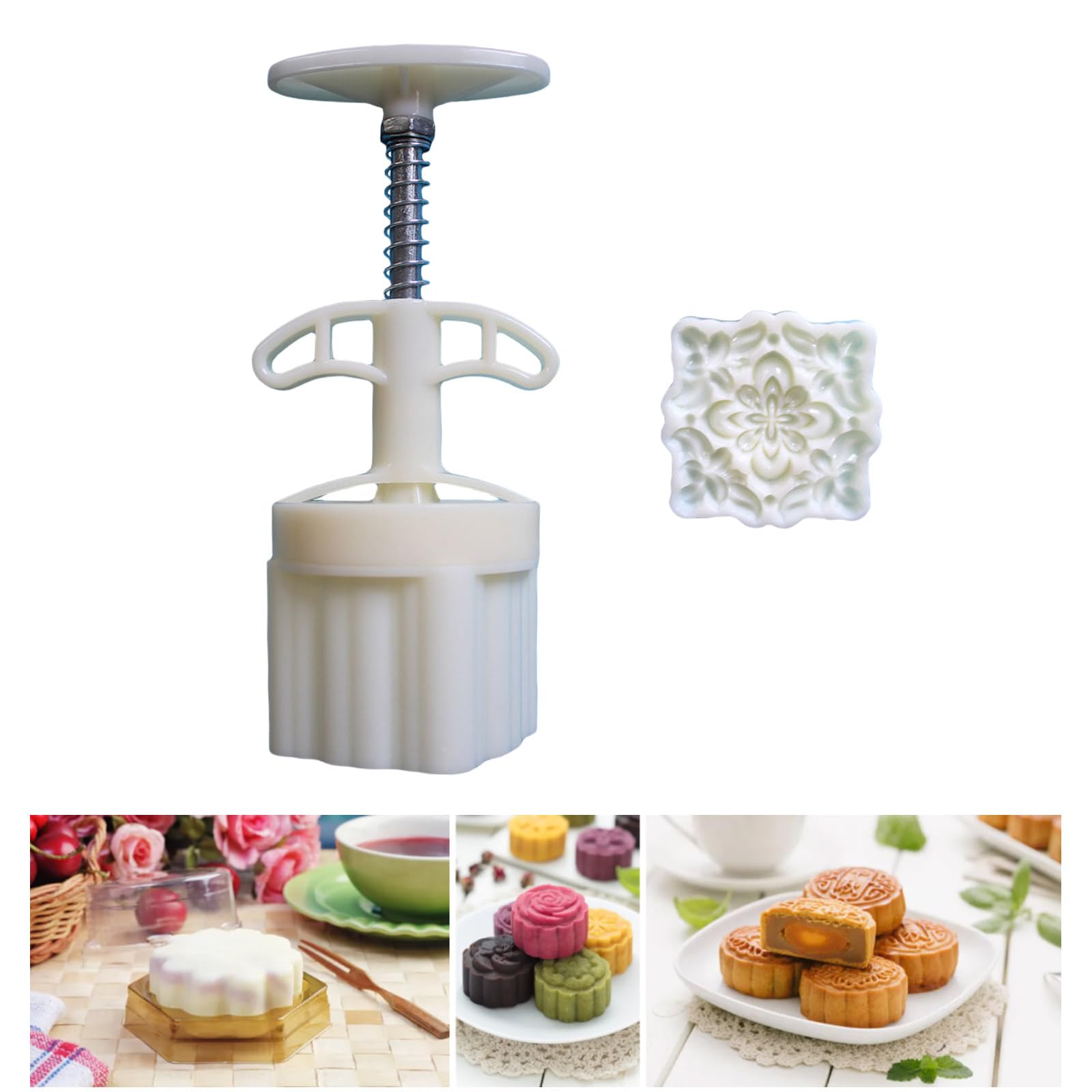 Flower Pattern Dessert Mold Pastries Tool Hand Press Cookie Dessert Cutter Bakings Tool for MidAutumn Festival