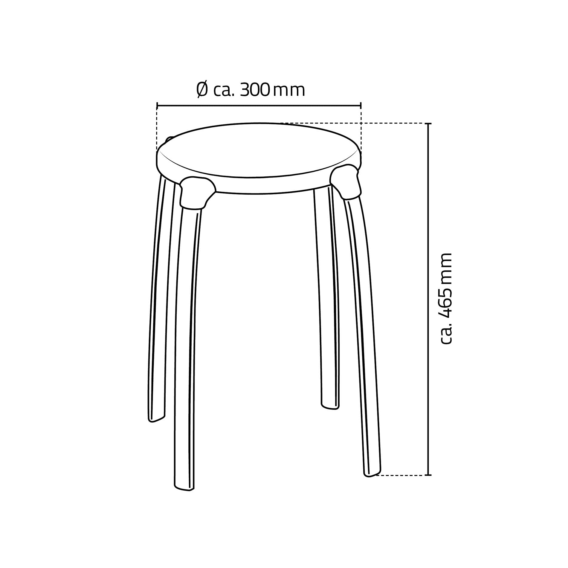 RIDDER Assistent A1050110 - Taburete Redondo para baño, Color Negro