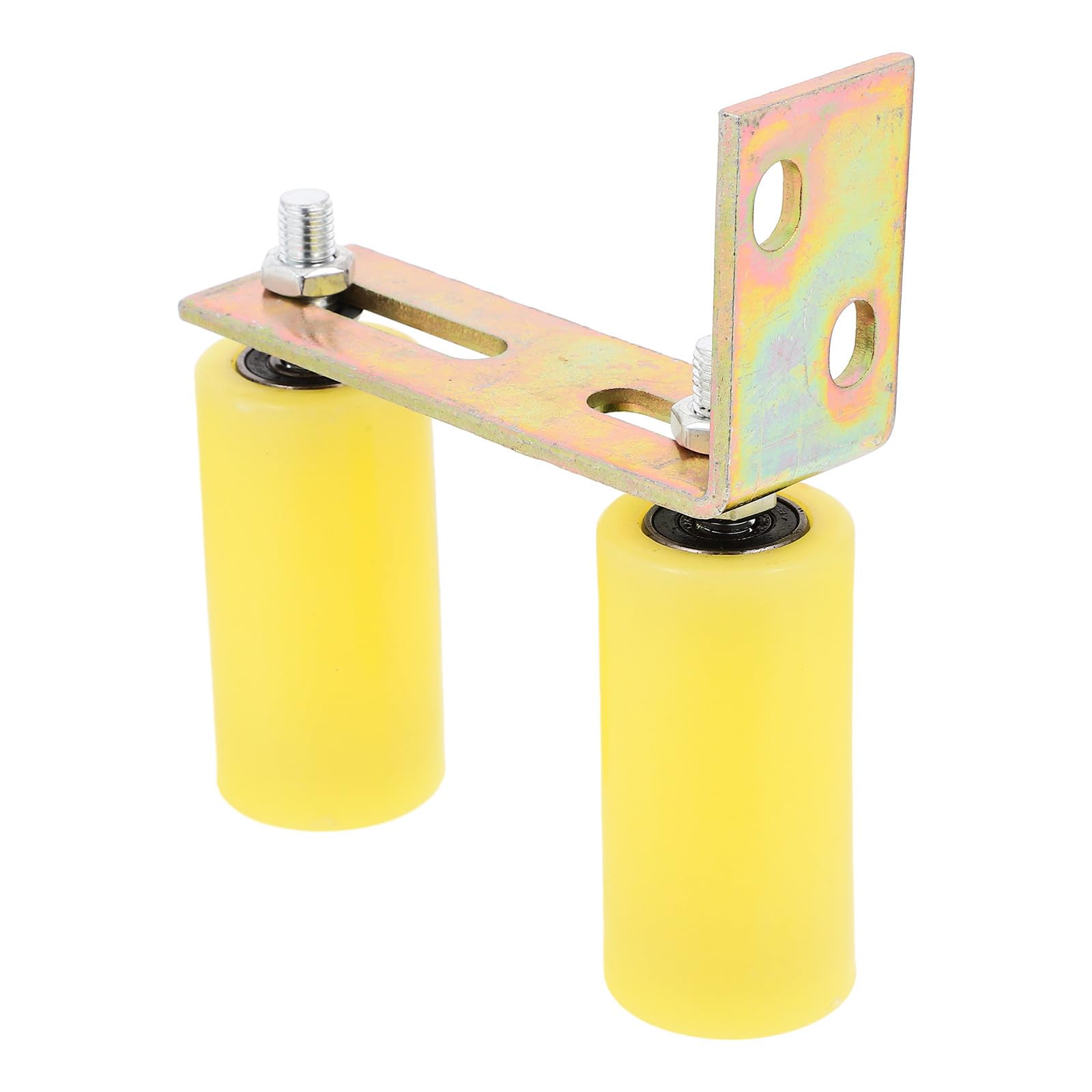 Roue de portail coulissante en nylon jaune et son support robuste Yardwe