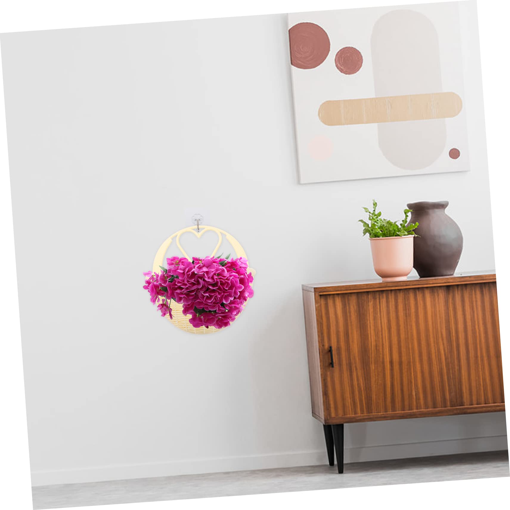 BESPORTBLE Hanging Planters Simulated Rattan Pots Wall Decor Baskets Wall-Mounted Pot Set