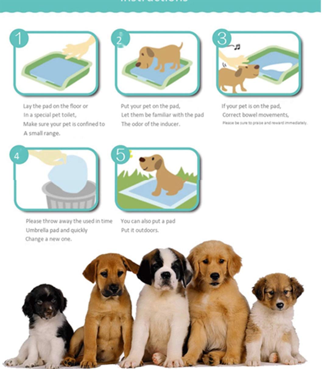 Tapis de Dressage pour Animaux de Compagnie Tapis de Dressage pour Chiots Jetables Tapis de Pipi pour Chien D'absorption d'eau de 100 Feuilles