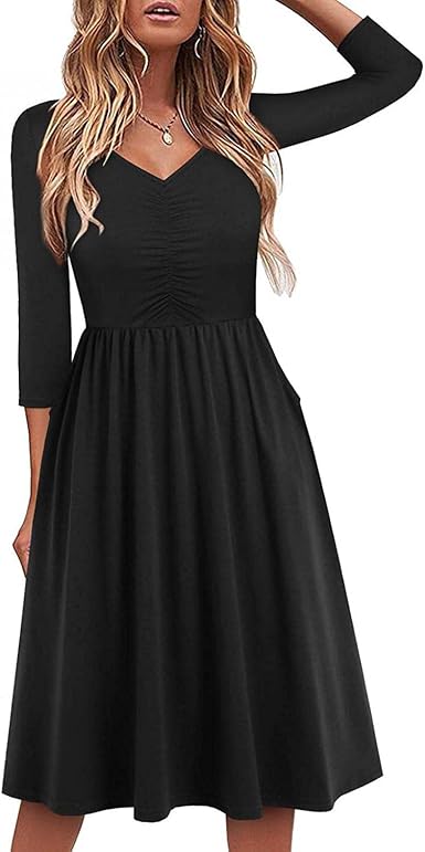Vestido Acampanado Con Estampado Floral Hasta La Rodilla Multicolor |  Rosegal.com Spain