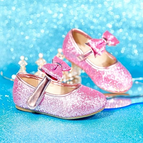 Image of PHIRAMIN Toddler Flower Girl Dress Shoes - Little Girl Mary Janes Flats Wedding