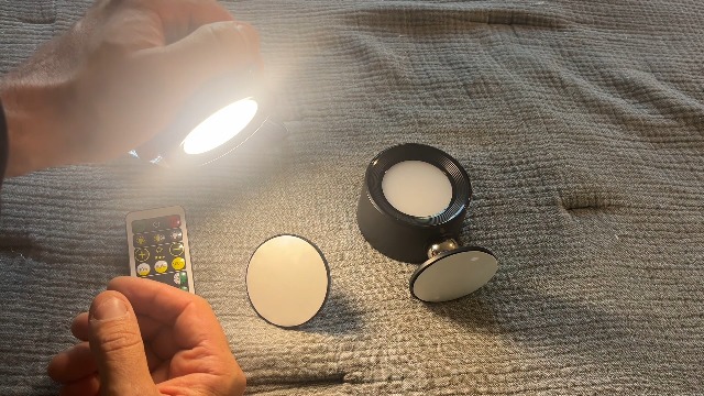 Image of Racokky LED Wall Lights 2 Pcs with Remote, Wall Sconces Lighting 3000mAh Rechargeable Battery Operated, 3 Color Temperatures & Dimmable Magnetic 360 Rotation Cordless Lamp for Bedroom Hallway(Black)
