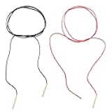 Falzqq 2 Pcs Tie Necklace Gothic Bow String Necklace Velvet Choker Neck Chain Boho Long Rope Collar Wrap Necklaces for Women, Black & Red