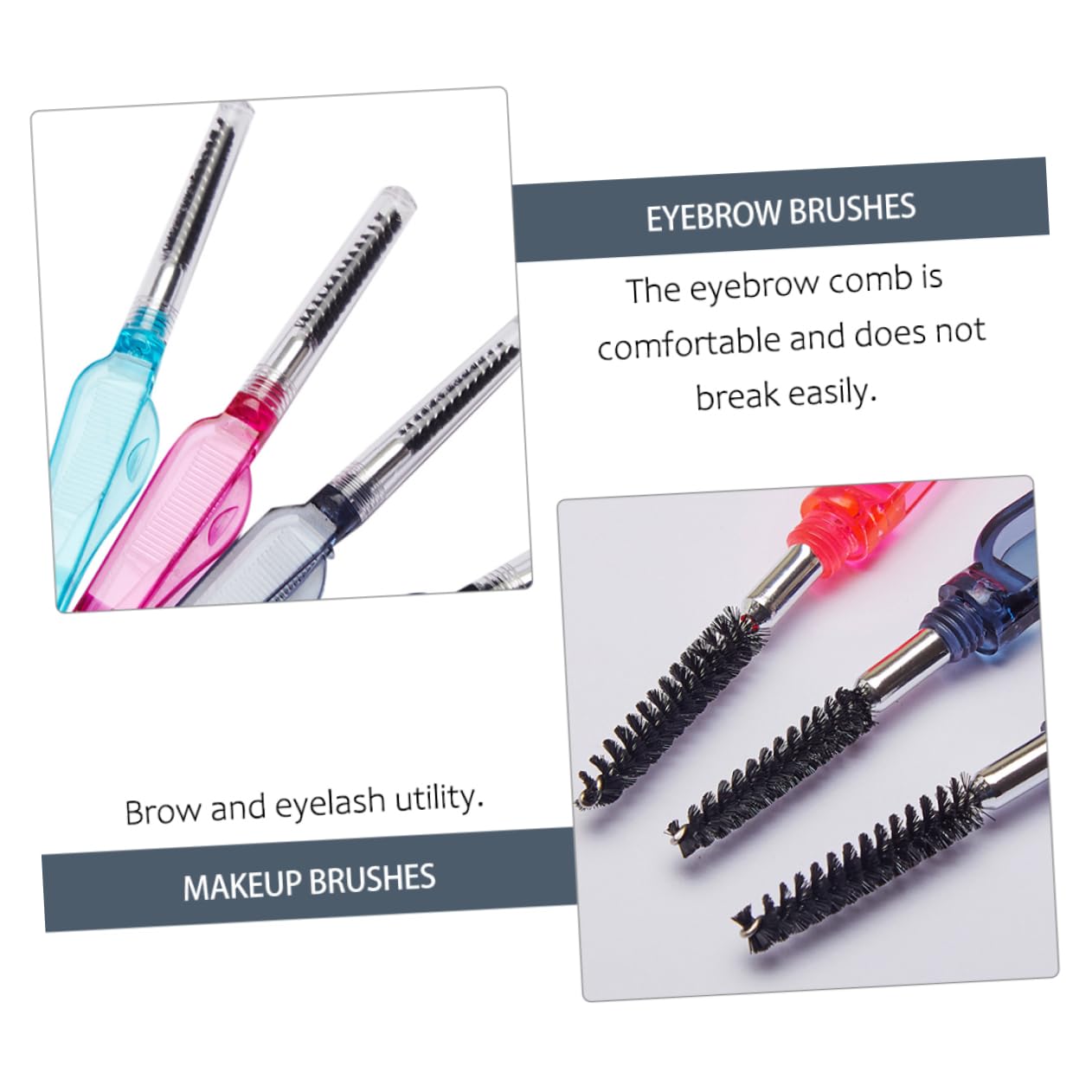 BIUDECO Practical Eyebrow Spoolie Brush Eyelash Combs Set for Lash Brow Grooming