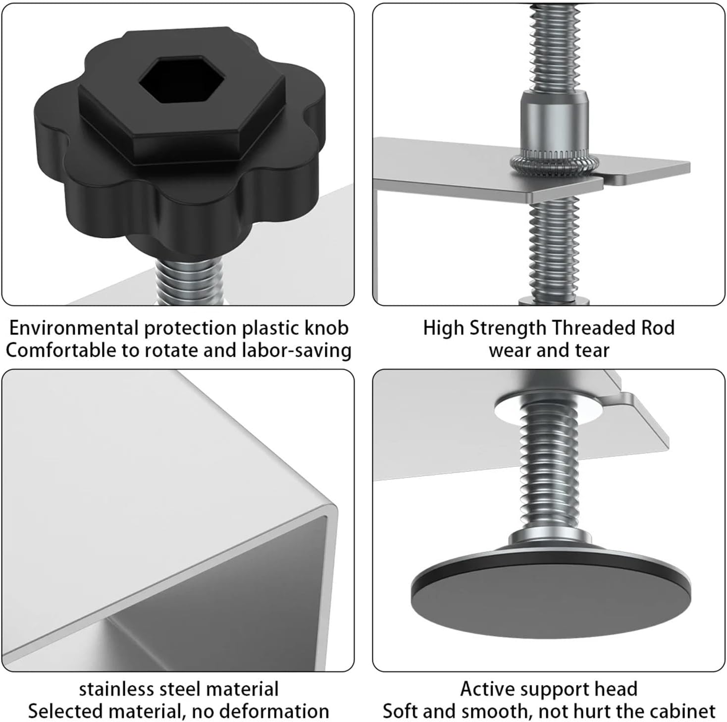 SBTRKT Cabinet Installation Clamp Stainless Steel Drawer Fixing Clip Adjustable Cabinet Hardware Jig Portable Front Drawer Tool (Color : 4pcs)