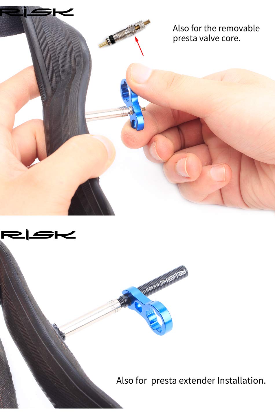 Bike Valve Extenders - Presta Core Removal Tool -7 Bike Valve Extenders - Presta Core Removal Tool -7