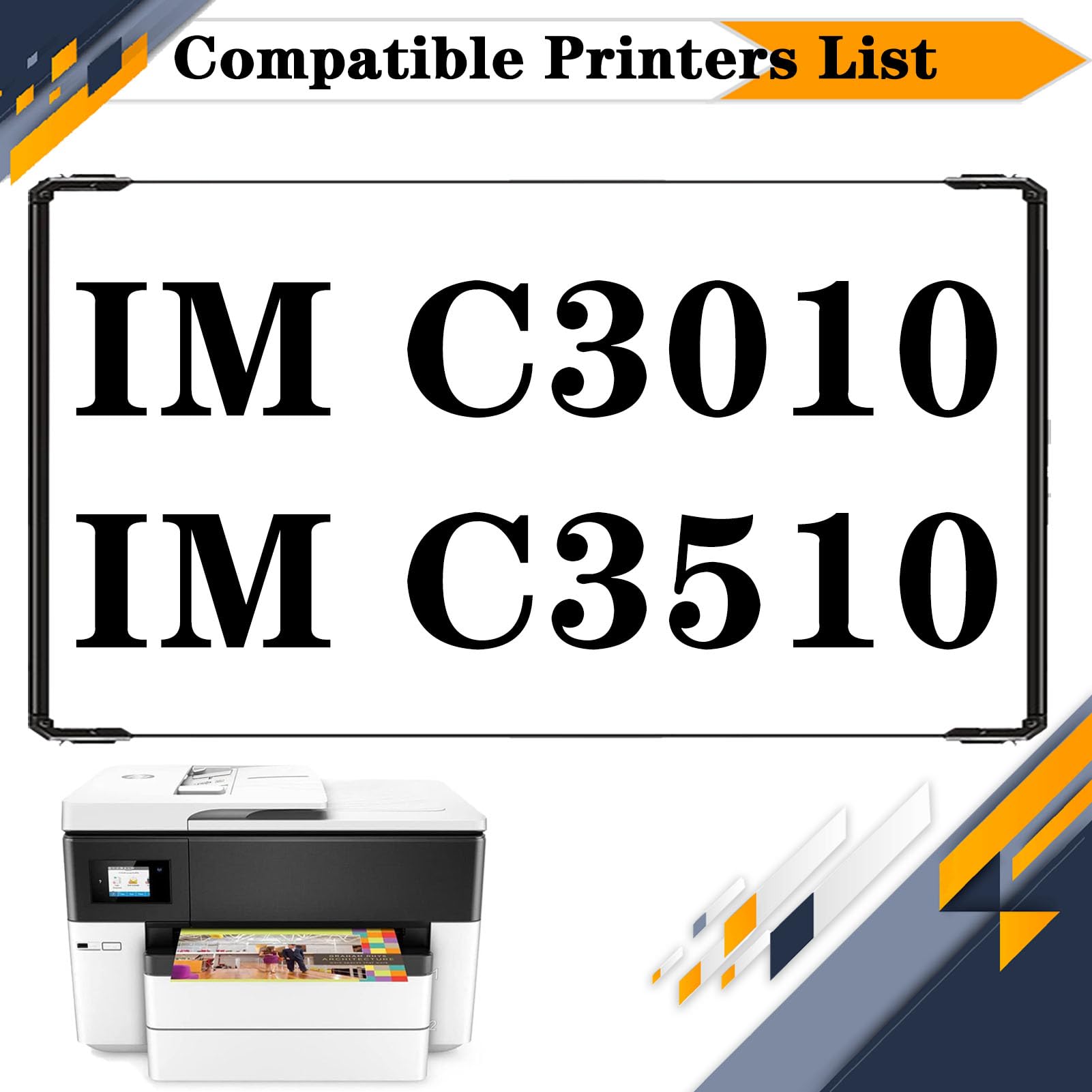 Kit 4 Cartouches Toner Compatibles Ricoh IMC3510 IMC3010 - Noir, Jaune, Magenta, Cyan Haute Capacité - Pour IM C3010, C3510