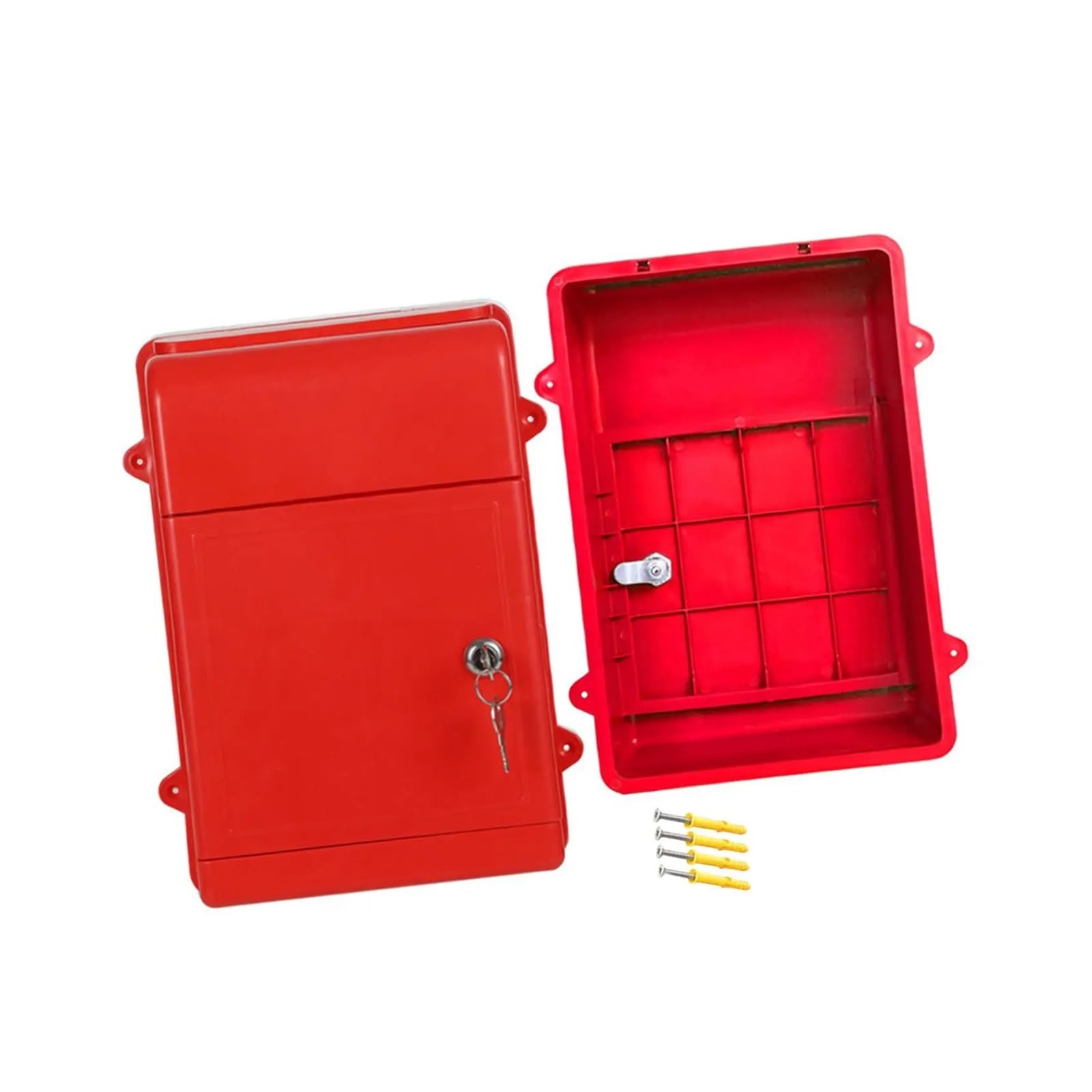 Wall Mounted Letterbox Wall Mount Mailbox Practical Large Capacity Postbox for School House Outdoor(Red)