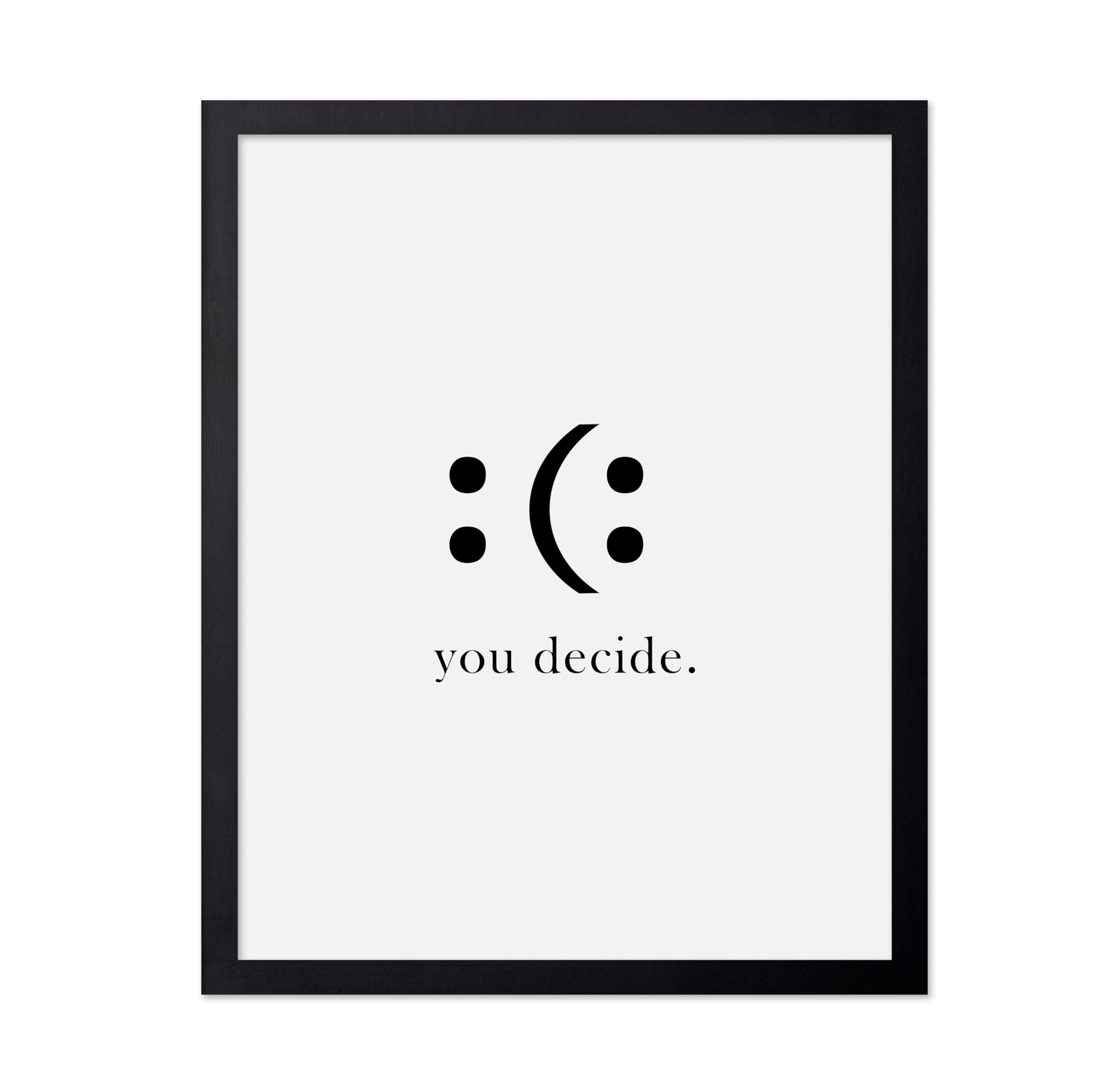 Monem Art Vintage Motivational Poster - Retro Inspirational Print - You Decide, Smile, Minimalist, Unique - Gift for Artist, Friend - Wall Decor for