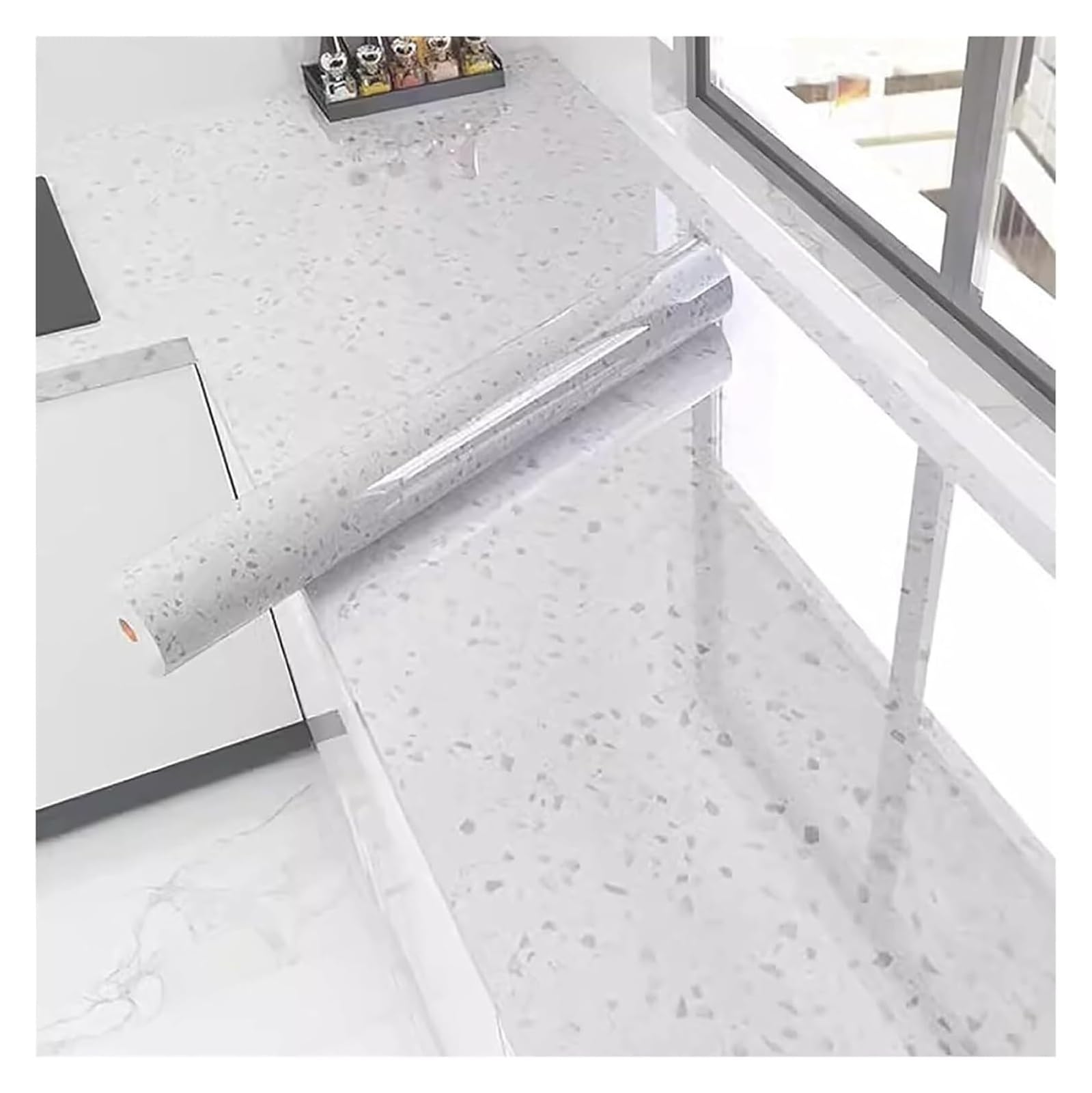 Cvhfhjtg Grijs Self Adhesive Wallpaper, Marble Peel And Stick Wallpaper Furniture Decals, Removal Countertop Contact Paper(,0.6X10m/23.62X393.7in)