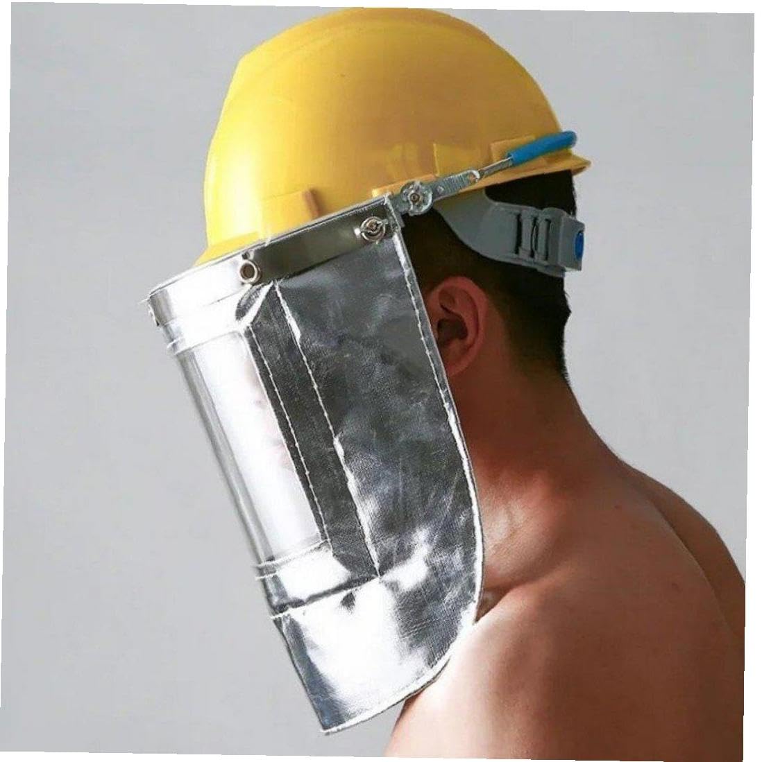 Amazon.co.jp: Vepoty 溶接面 防火フード 高温ヘルメット アルミ箔近接