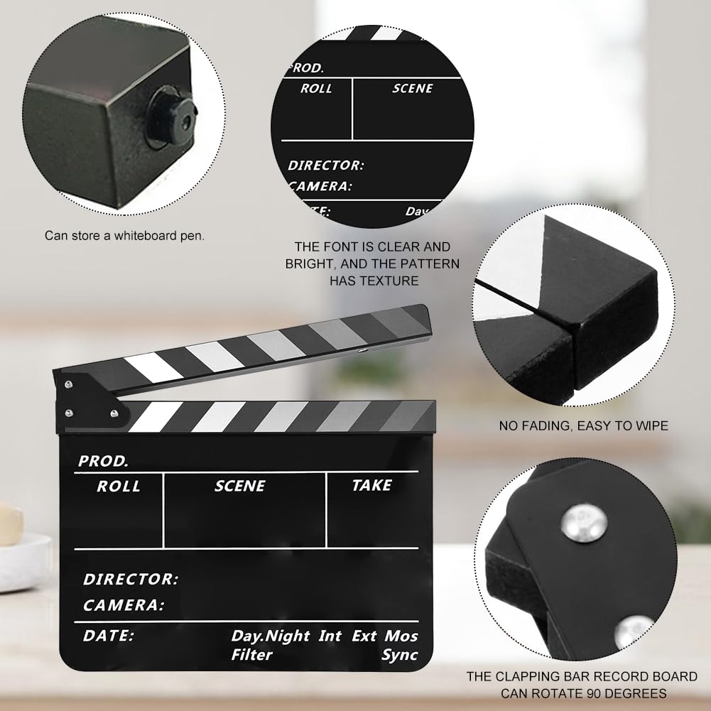 Ciak Cinematografico,30x25cm Film Clapboard,Acrilico Film Clapperboard,Film Clapboard Acrilico,Regali per Cinefili,Cinema Gadget,Accessori Regista