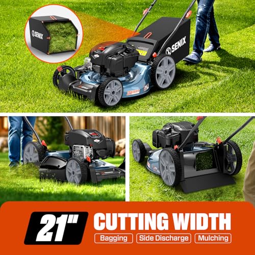 SENIX 21-Inch 163cc 3-in-1 Push Mower