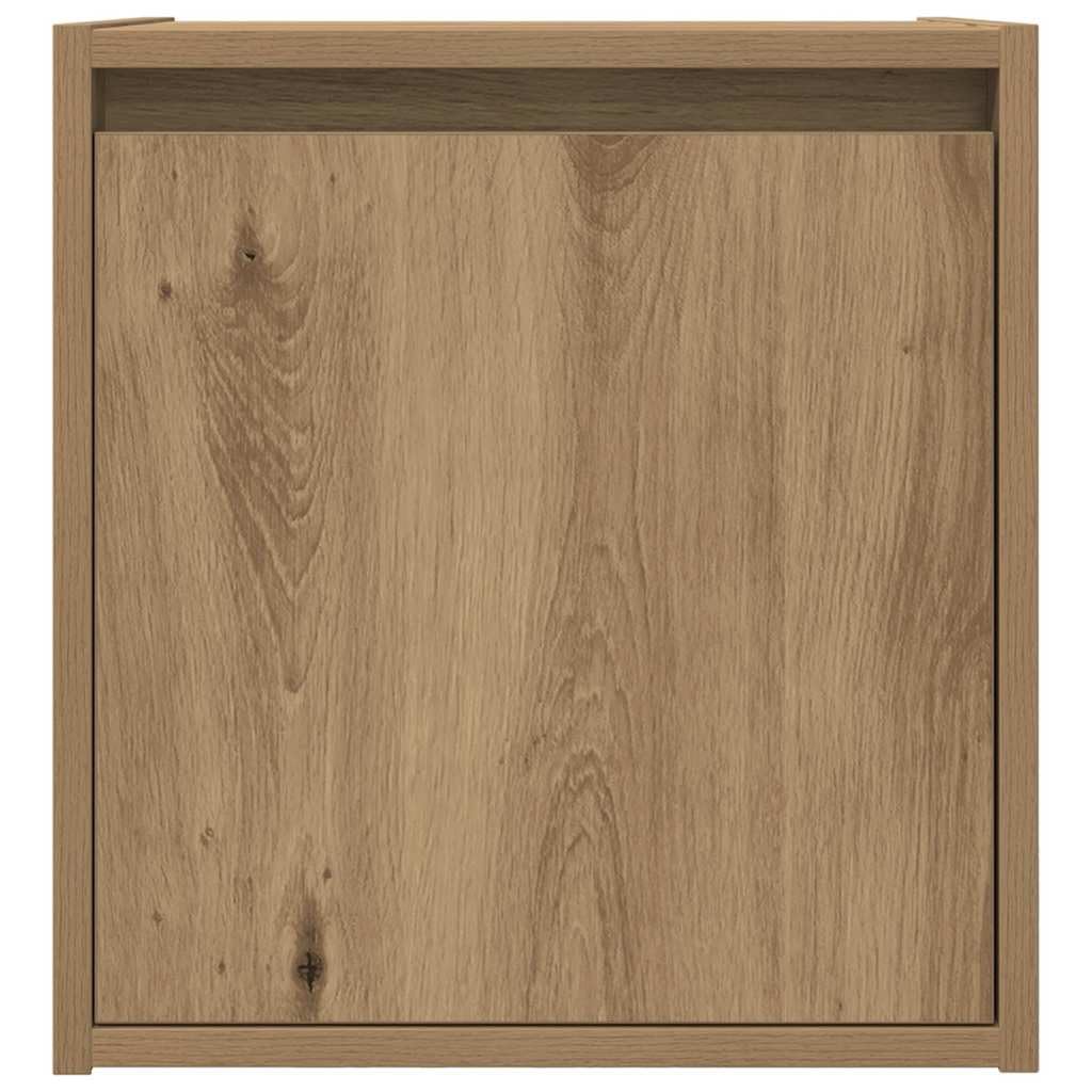 Schwebender Nachttisch aus Holzwerkstoff mit Wandmontage und reichlich Stauraum für Schlafzimmer
