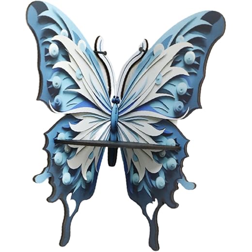 THE STYLE SUTRA Butterfly Corner Shelf Rustic Display Shelf for Living Room Entryway Style A