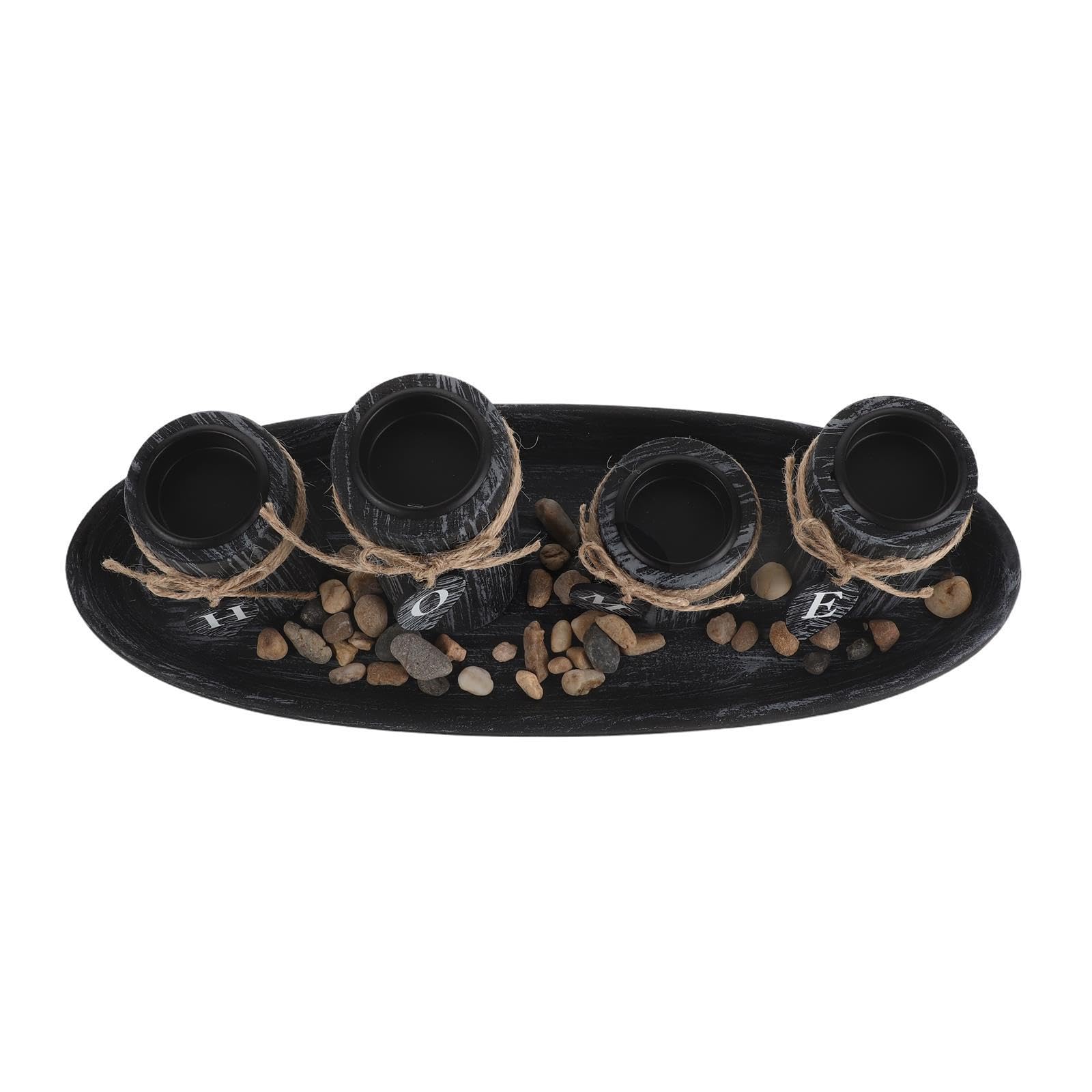 VALICLUD Portacandele Facile da Pulire in Legno con Foro da 4cm, Compatibile con Candele Versatili Design Rustico e Minimalista per Occasioni Importanti e Anniversari