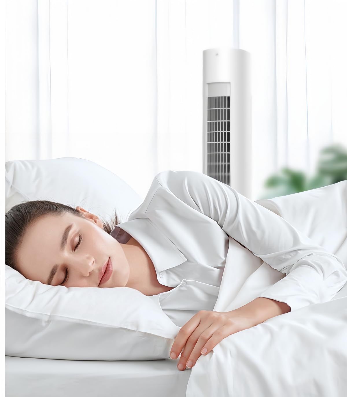Aire Acondicionado Portátil, Enfriador de Aire 3 en 1, Tanque de Agua de 1200Ml, Ventilador, con Control Remoto, Ajuste de Ventilador de Tres Velocidades, Adecuado para Uso en Casa y Oficina.