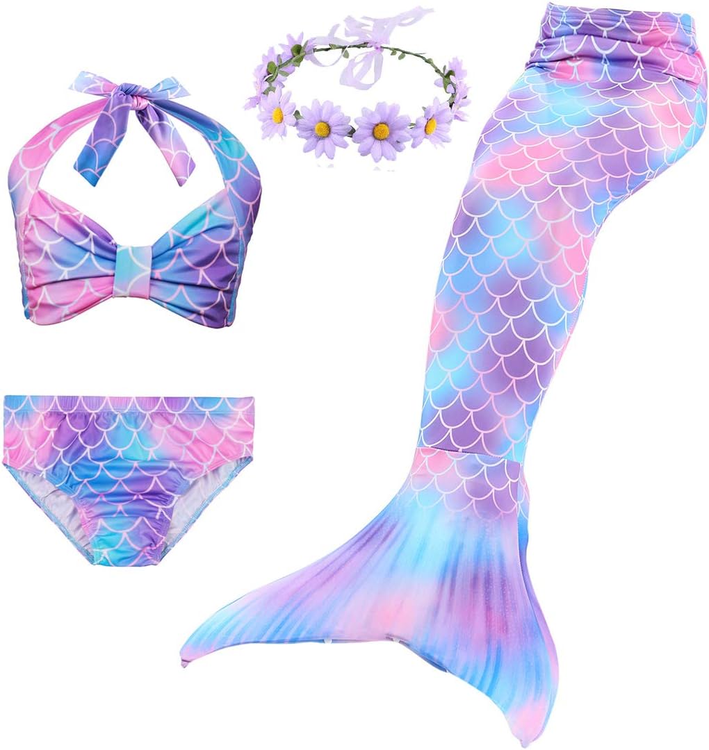 Girl's Mermaid Tail Swimsuit For Swimming Bikini Set Sea-Maid Bathingsuit