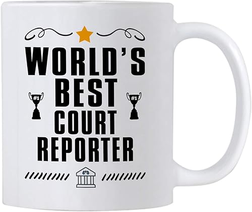 Casitika Regalos para reportero de la corte. Taza de café de informes judiciales de 11 onzas. El mejor reportero del mundo. Idea de regalo para