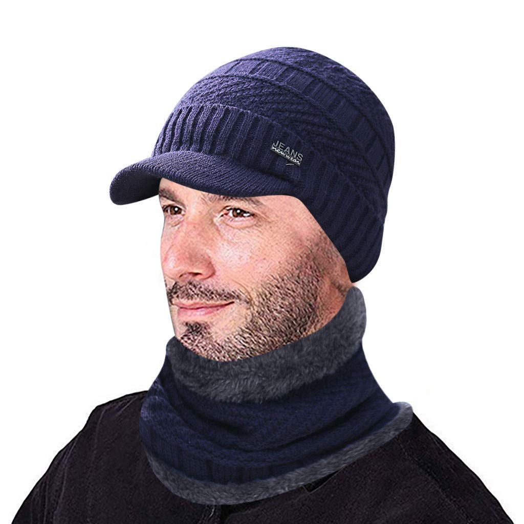Amazon Co Jp 男性暖かいビーニー冬は帽子とスカーフツーピースニット防風キャップを厚くメンズ レディース マフラー スカーフ ネックウォーマー ニット帽 キャップ ウール 綿 無地 防寒 保温 可愛い 厚手 保温 春 秋 冬 通勤 通学 自転車誕生日 クリスマス 新年