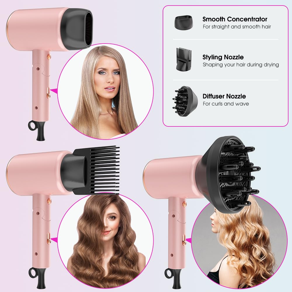 Sèche-cheveux Ionique Hair Dryer 2400W-Pochette/150000U/min/26M par seconde